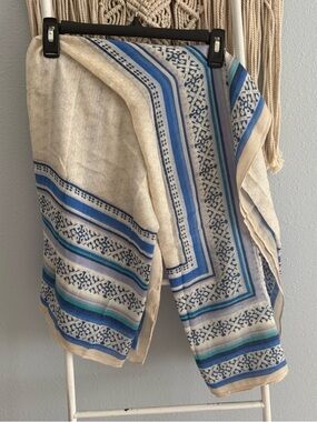 Blue Patterned Scarf